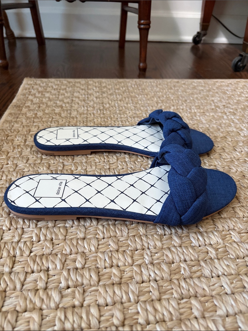 Dolce Vita dark denim Braided Slide Sandals